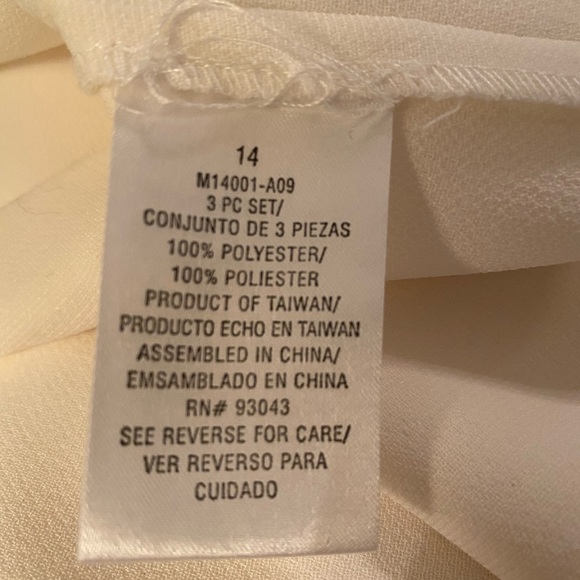 Maxie Klein Collections New York Classy Formal 2-Piece Cream Skirt & Top Size 14 - Picture 8 of 9